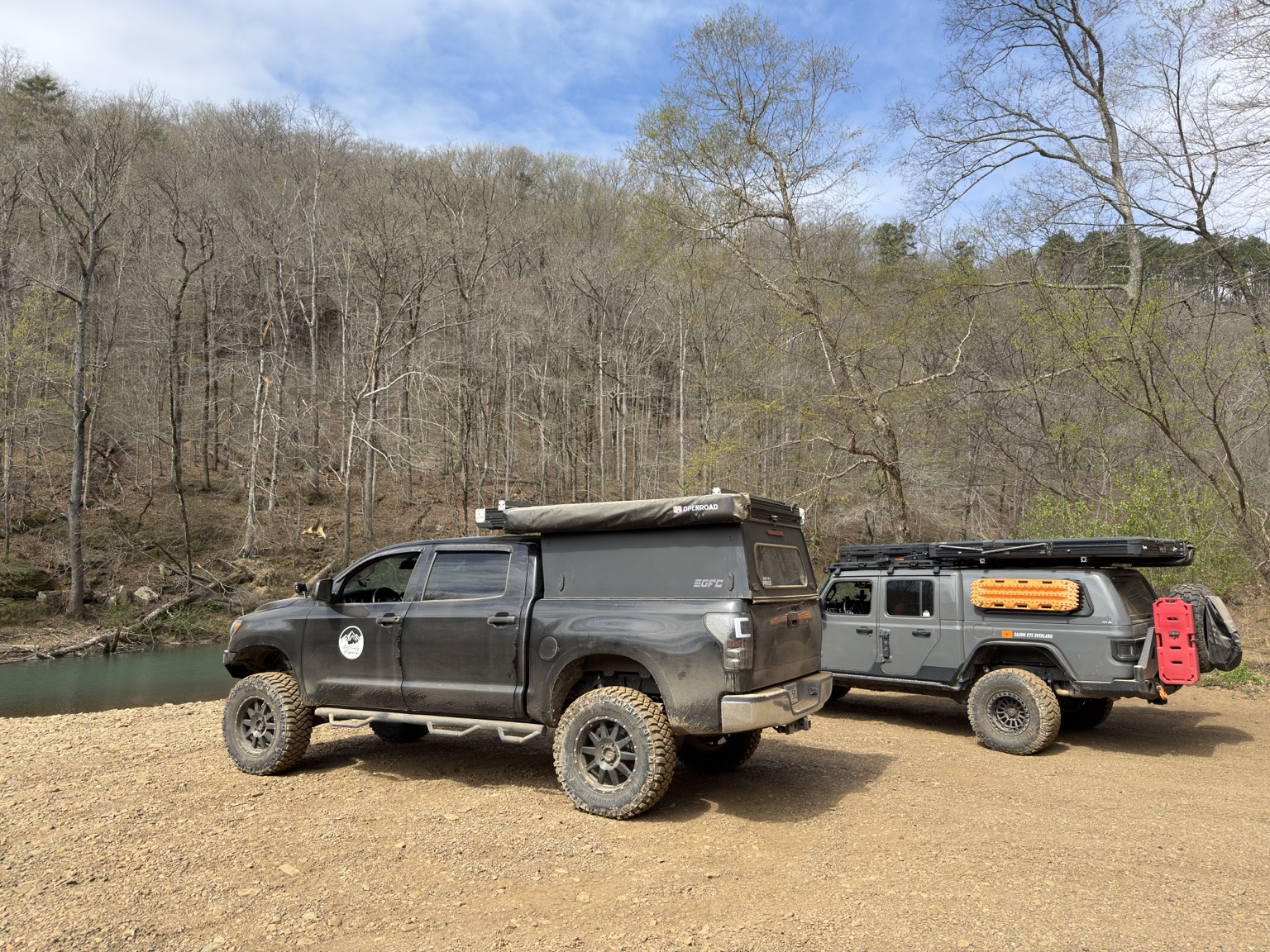 Post Family Pilgrimage overlanding by the river