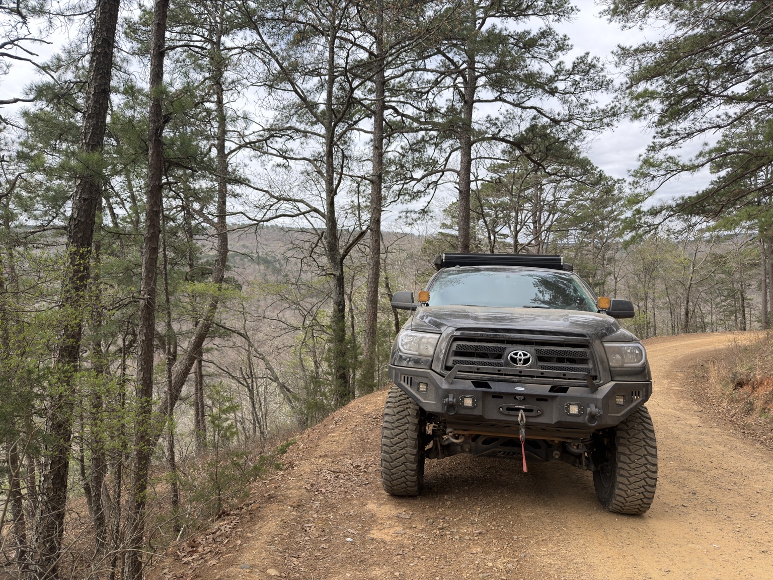 Post Family Pilgrimage Toyota Tundra on trail